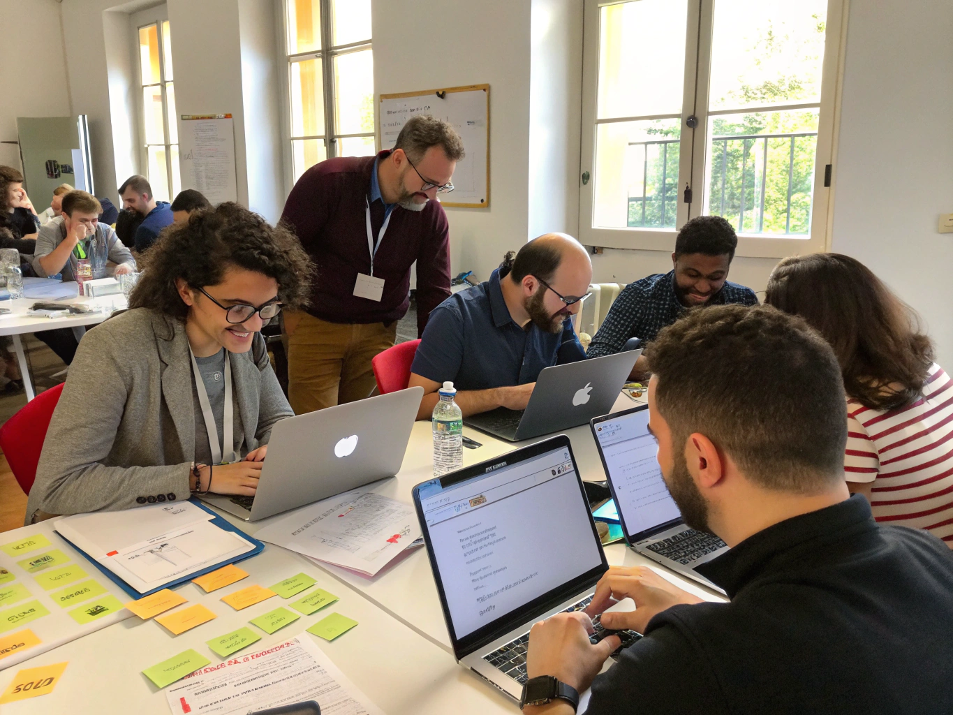 integrAIt team collaborating during a hands-on AI workshop